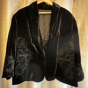 Style &Co, velvet jacket, scroll detail, black, 22W